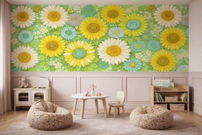 Sunlit Blossom Field