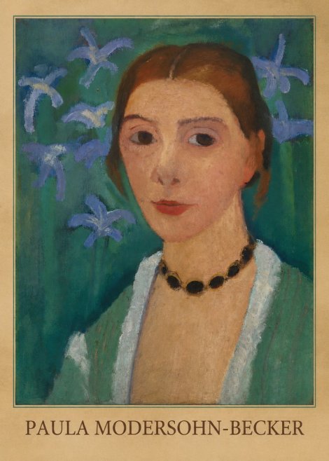 Paula Modersohn-Becker Self-portrait with Blue Flowers No4 - Poster