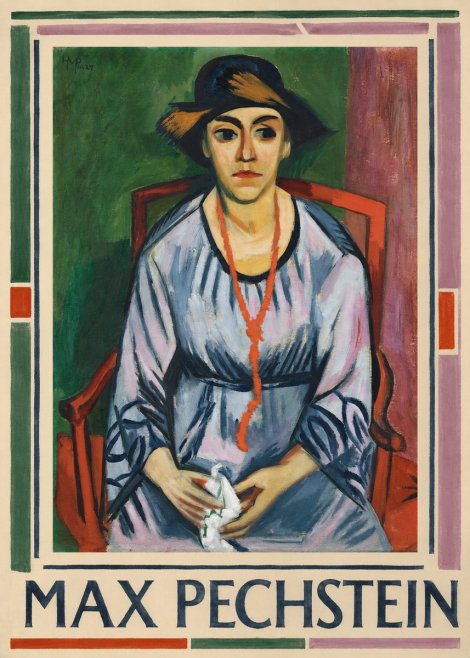 Max Pechstein Seated Woman with Hat No1 - Poster