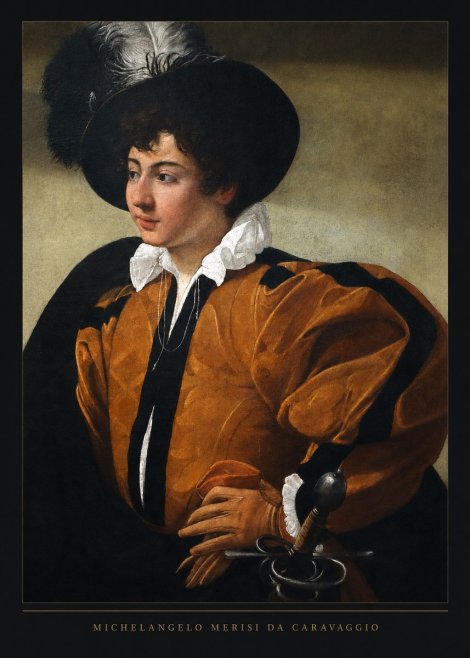 Michelangelo Merisi da Caravaggio Young Man with a Plumed Hat No6 - Poster