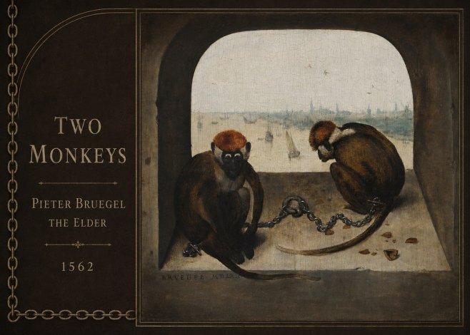 Pieter Bruegel Two Monkeys I No2 - Poster