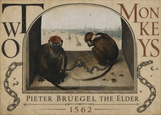 Pieter Bruegel Two Monkeys I No3 - Poster