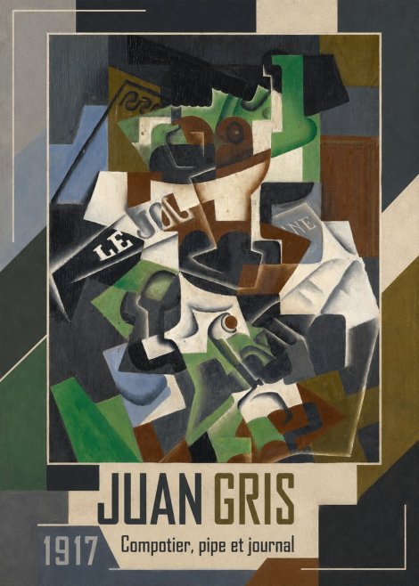 Juan Gris Compotier, Pipe Et Journal No1 - Poster