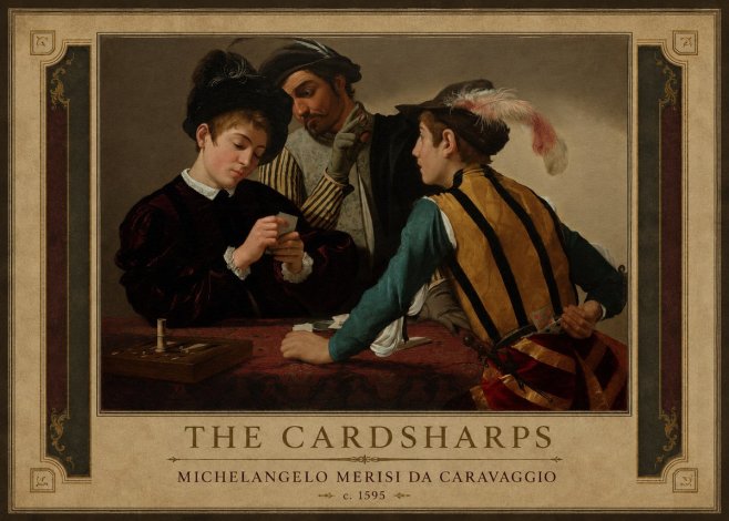 Michelangelo Merisi da Caravaggio The Cardsharps I No1 - Poster