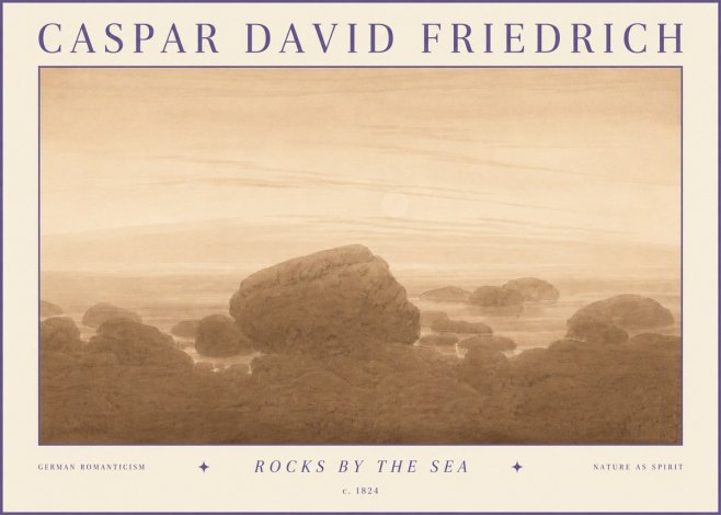 Caspar David Friedrich Rocks by the Sea No3 - Poster
