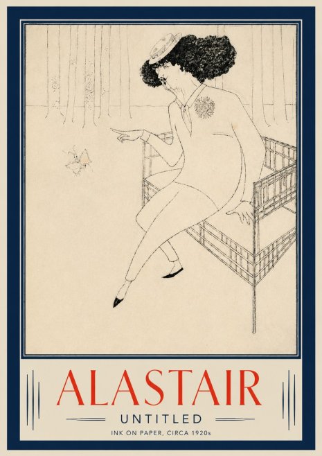 Alastair Lady with Butterfly No5 - Poster