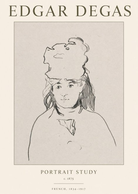 Edgar Degas Portrait Study No1 - Poster