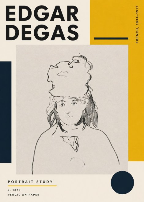 Edgar Degas Portrait Study No4 - Poster