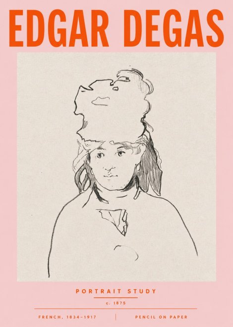 Edgar Degas Portrait Study No5 - Poster