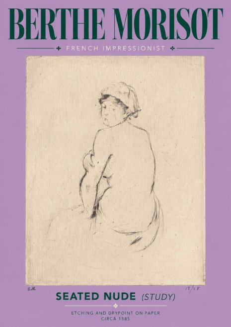 Berthe Morisot Seated Nude (Study) No5 - Poster