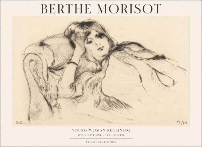 Berthe Morisot Young Woman Reclining II No1 - Poster