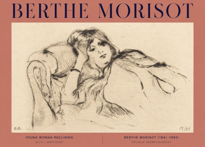 Berthe Morisot Young Woman Reclining II No2 - Poster