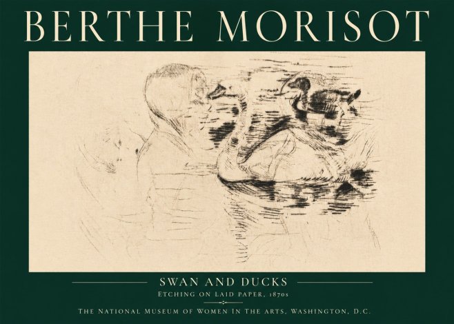 Berthe Morisot Swan and Ducks No6 - Poster
