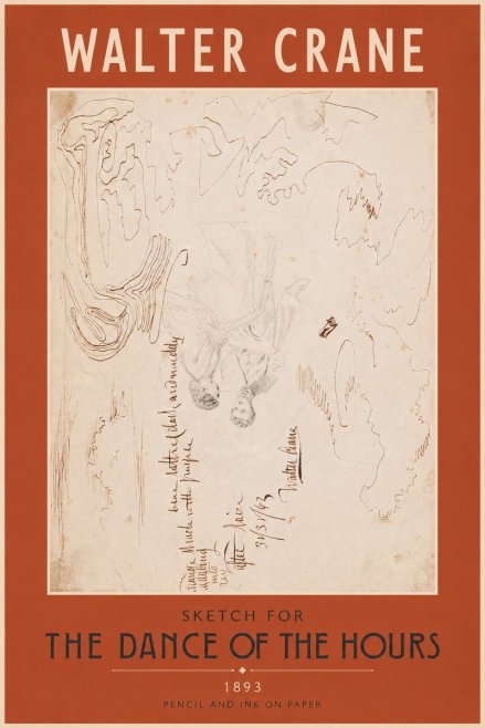 Walter Crane Sketch for 'the Dance of the Hours' No5 - Poster