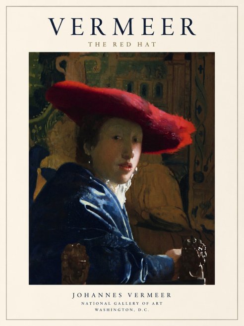 Vermeer The Red Hat No1 - Poster