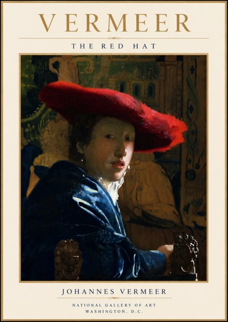 Vermeer The Red Hat No5 - Poster