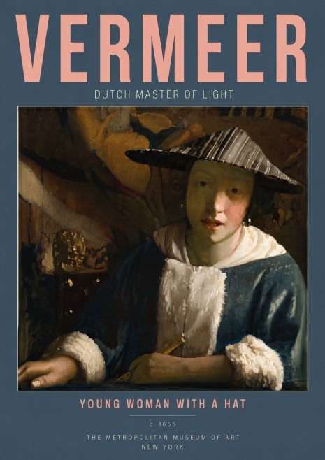 Vermeer Young Woman with a Hat No4 - Poster