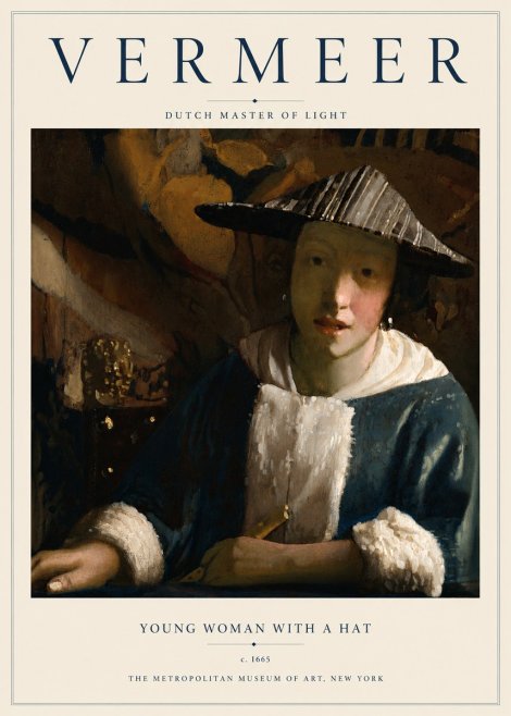 Vermeer Young Woman with a Hat No5 - Poster