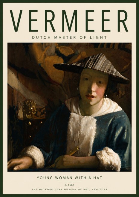 Vermeer Young Woman with a Hat No6 - Poster