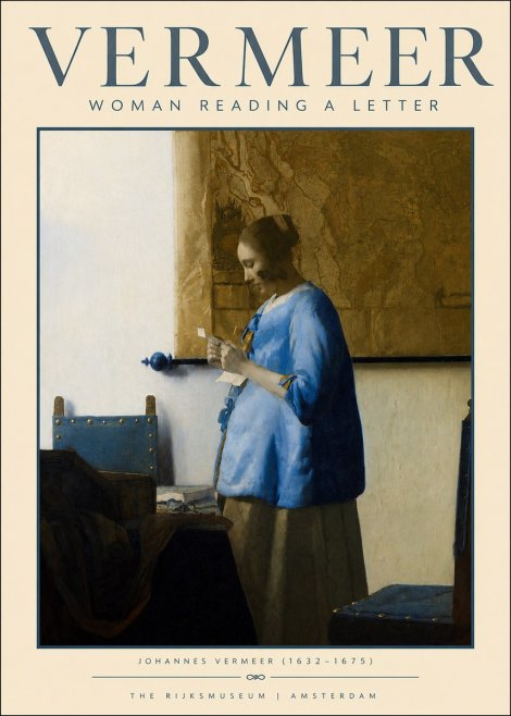 Vermeer Woman Reading a Letter No2 - Poster