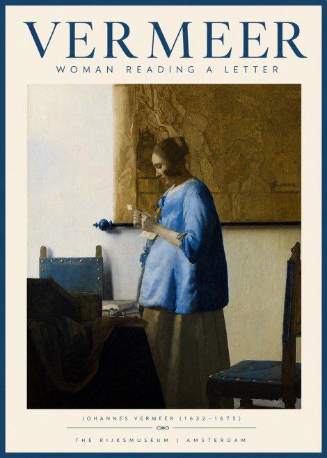 Vermeer Woman Reading a Letter No3 - Poster