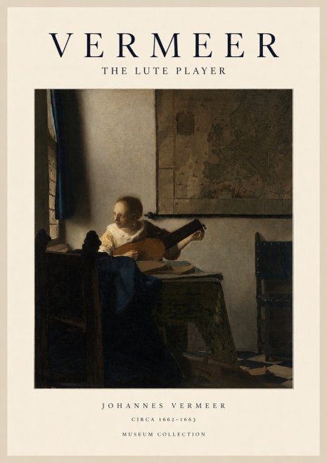 Vermeer The Lute Player No1 - Poster