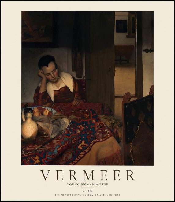 Vermeer Young Woman Asleep No1 - Poster