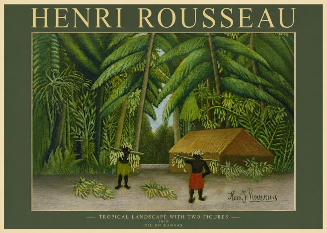Rousseau Tropical Landscape with Two Figures No5 - Poster