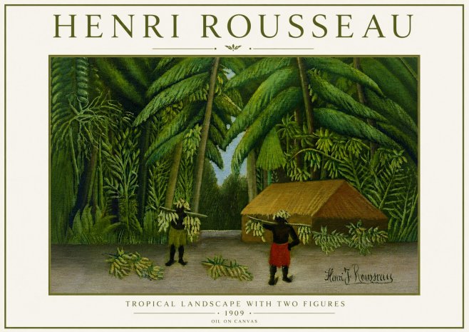 Rousseau Tropical Landscape with Two Figures No6 - Poster