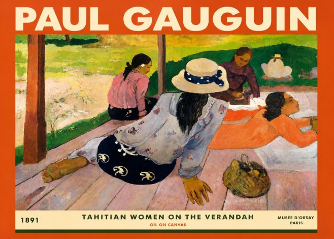 Paul Gauguin Tahitian Women on the Verandah No3 - Poster