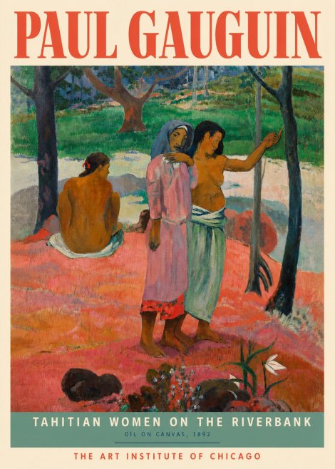 Paul Gauguin Tahitian Women on the Riverbank No3 - Poster