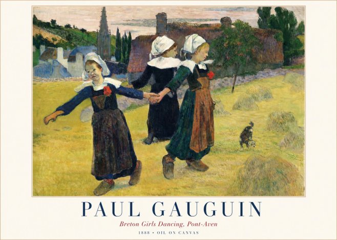 Paul Gauguin Breton Girls Dancing, Pont-aven No1 - Poster
