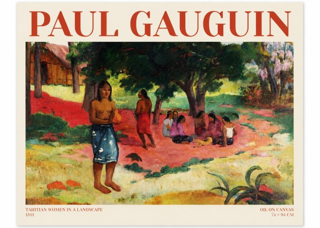 Paul Gauguin Tahitian Women on the Road No2 - Poster