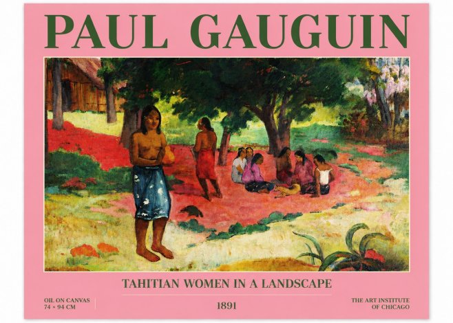 Paul Gauguin Tahitian Women on the Road No4 - Poster