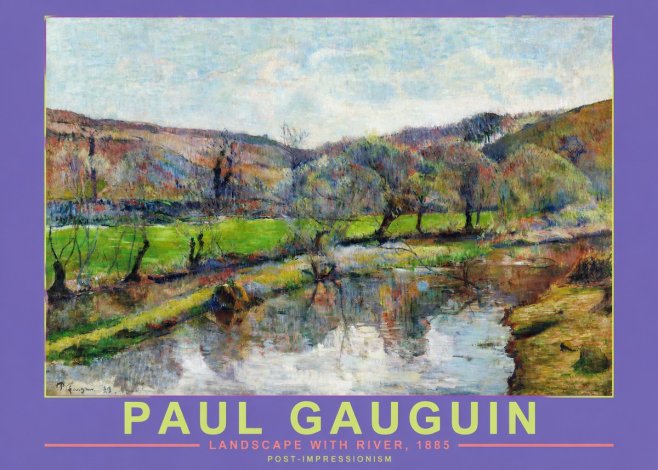 Paul Gauguin Landscape with River, 1885 No2 - Poster