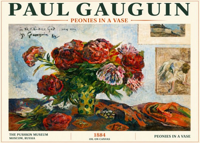 Paul Gauguin Peonies in a Vase No6 - Poster
