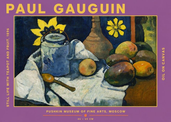 Paul Gauguin Still Life with Teapot and Fruit, 1896 No4 - Poster