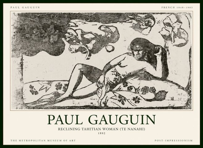 Paul Gauguin Reclining Tahitian Woman (Te Nanahi) No1 - Poster