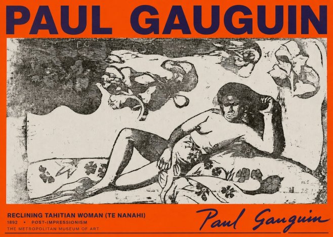 Paul Gauguin Reclining Tahitian Woman (Te Nanahi) No2 - Poster
