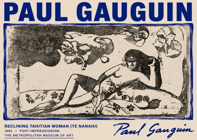 Paul Gauguin Reclining Tahitian Woman (Te Nanahi) No6 - Poster