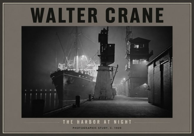 Walter Crane The Harbor at Night No4 - Poster
