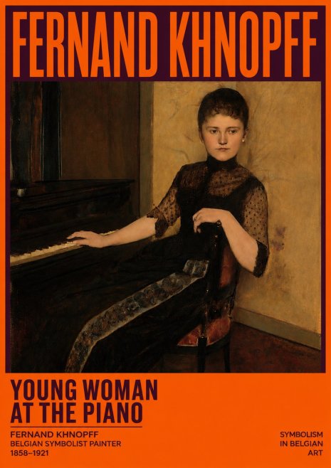 Fernand Khnopff The Piano, 1889 No5 - Poster