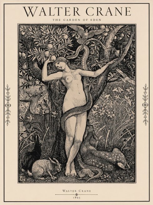 Walter Crane The Garden of Eden No1 - Poster