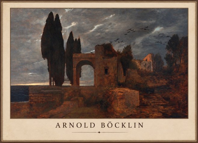 Arnold Böcklin Villa by the Sea I No1 - Poster