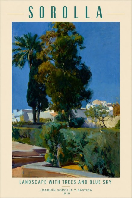 Sorolla Landscape with Trees and Blue Sky No2 - Poster