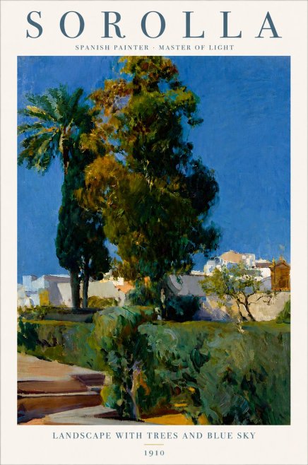 Sorolla Landscape with Trees and Blue Sky No3 - Poster