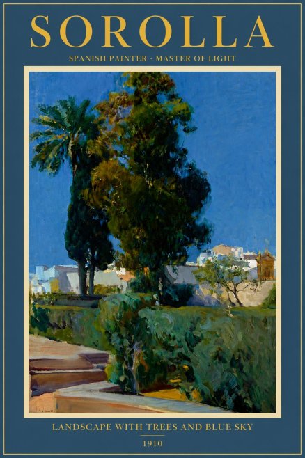 Sorolla Landscape with Trees and Blue Sky No4 - Poster