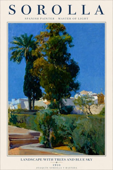 Sorolla Landscape with Trees and Blue Sky No5 - Poster