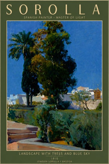 Sorolla Landscape with Trees and Blue Sky No6 - Poster