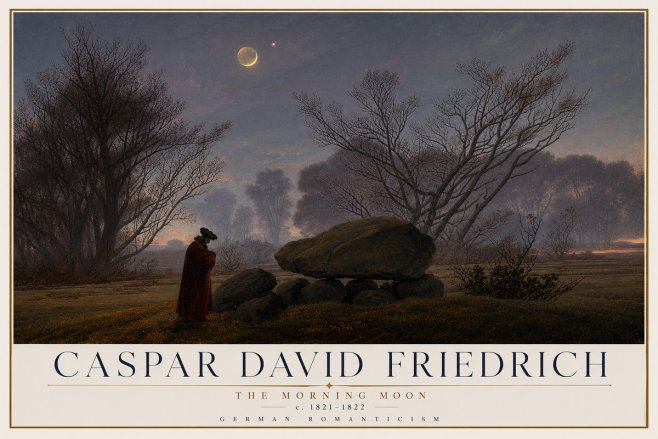 Caspar David Friedrich The Morning Moon No2 - Poster